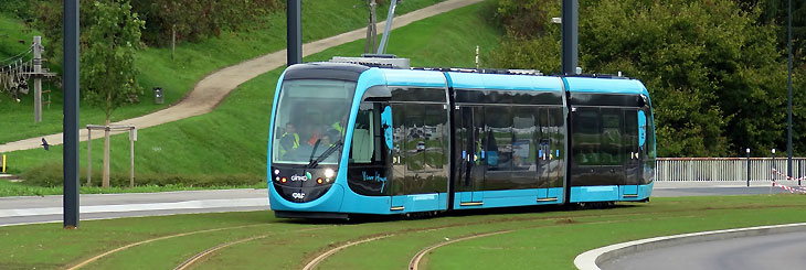 le tramway du Grand Besançone en essais